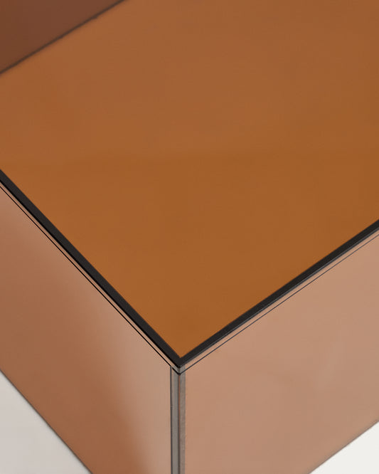 Orlia coffee table in brown tempered glass 110 x 50cm