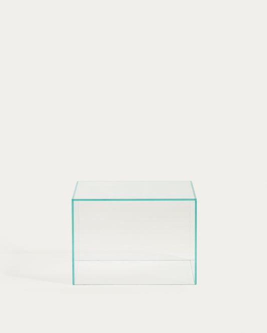 Orlia side table in clear tempered glass 50 x 50cm