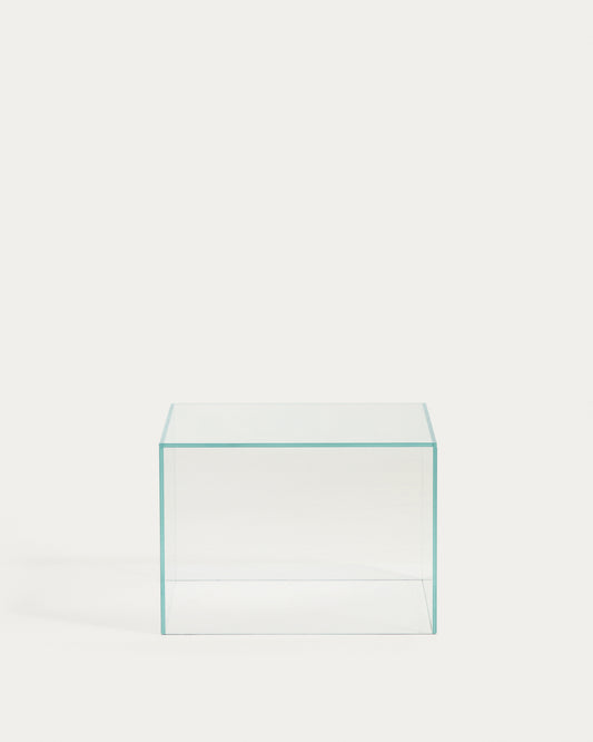 Orlia side table in clear tempered glass 50 x 50cm