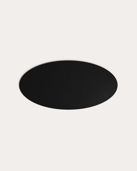 Argo oval table top in matt black glass, 200 x 100 cm