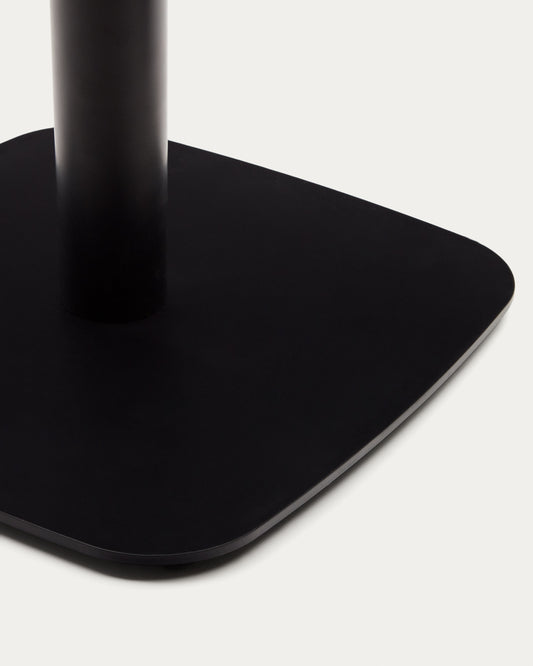 Dina bar-table leg with square metal base in a painted black finish