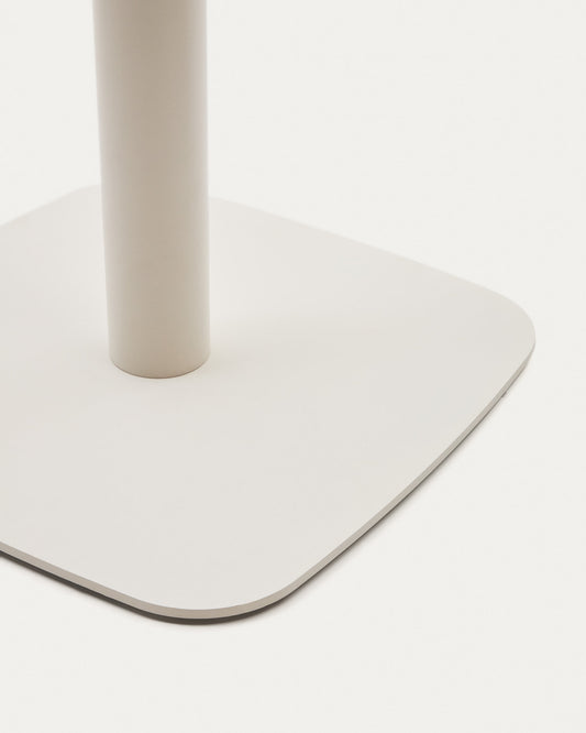 Dina bar-table leg with square metal base in a painted white finish