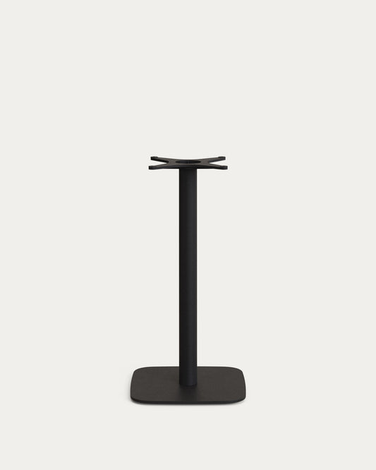 Dina high bar-table leg with square metal base in a painted black finish