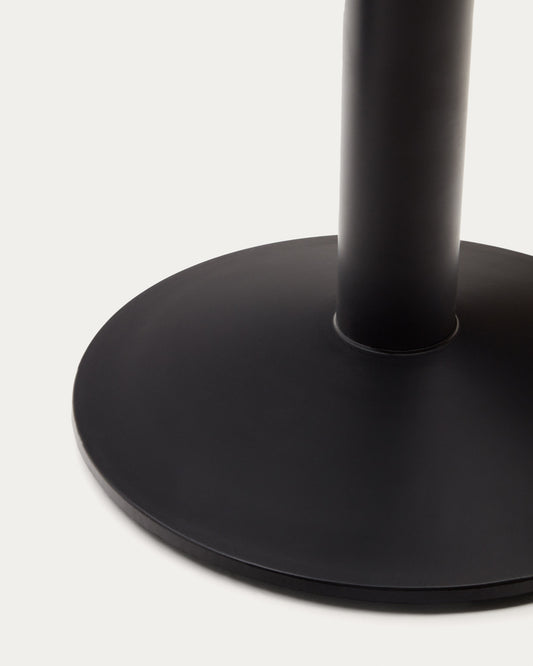 Esilda bar-table leg with small round metal base in a painted black finish