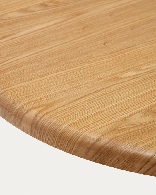 Mailen oval table in ash wood veneer with natural finish, Ø 220 x 105 cm