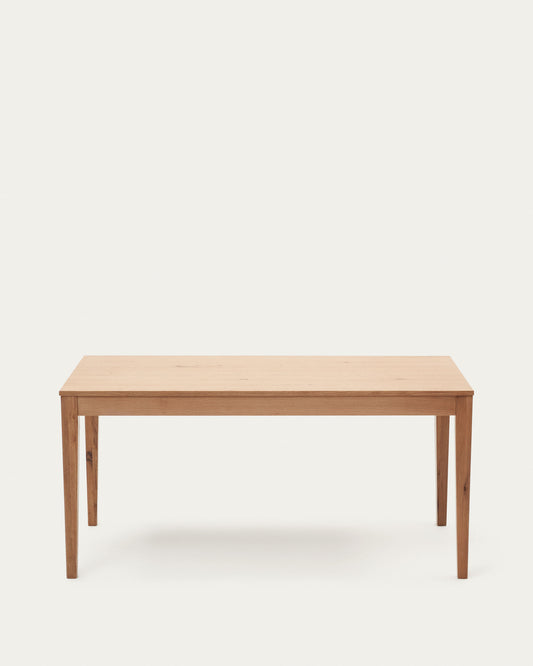 Yain extendable table with oak veneer and solid oak, 160 (220) x 80 cm