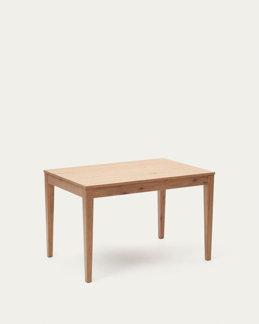 Yain extendable table with oak veneer and solid oak, 120 (180) x 80 cm