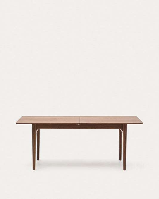 Elan extendable table in veneer and solid walnut wood 200 (260) x 100 cm FSC Mix Credit