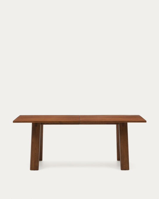 Arlen extendable table in solid oak wood and veneer with a walnut finish 200(250) 95 cm FSC Mix Credit