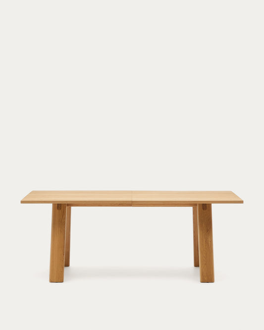 Arlen extendable table in solid oak wood and veneer with a natural finish 200(250)x95cm FSC Mix Credit