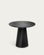 Jeanette round solid white cedar wood table in black, Ø 90 cm