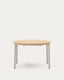 Montuiri extendable round table in oak veneer and steel legs with grey finish, Ø 120 (200) cm