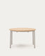 Montuiri extendable round table in oak veneer and steel legs with grey finish, Ø 120 (200) cm