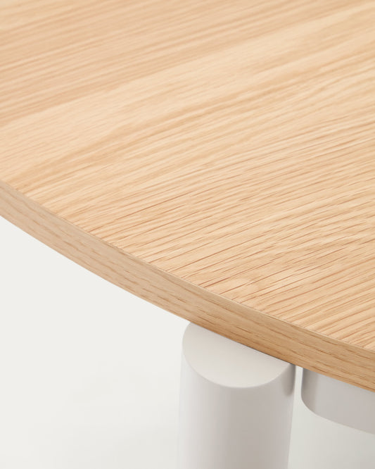 Montuiri extendable table in oak veneer and with steel legs in a grey finish, 120(200) x 90 cm