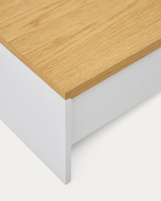 Abilen oak wood with white lacquer lift-up coffee table 110 x 60 cm FSC 100%