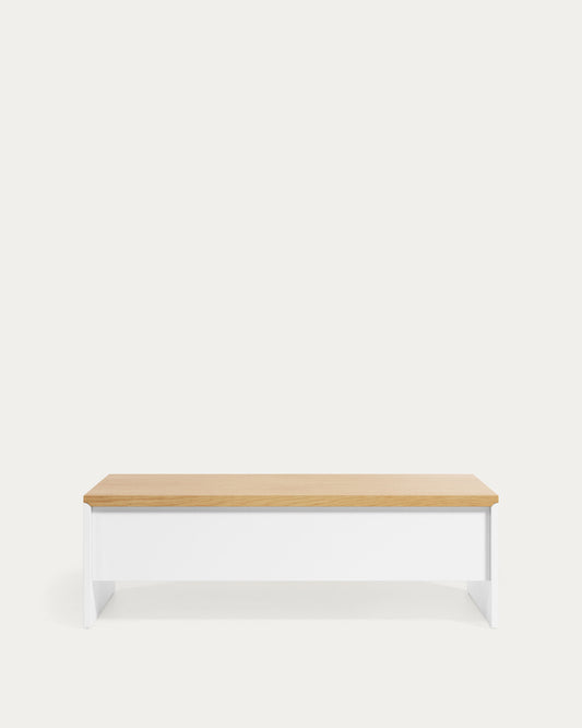 Abilen oak wood with white lacquer lift-up coffee table 110 x 60 cm FSC 100%