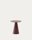 Wilshire side table with frosted tempered glass and matt terracotta painted steel finish Ø50cm