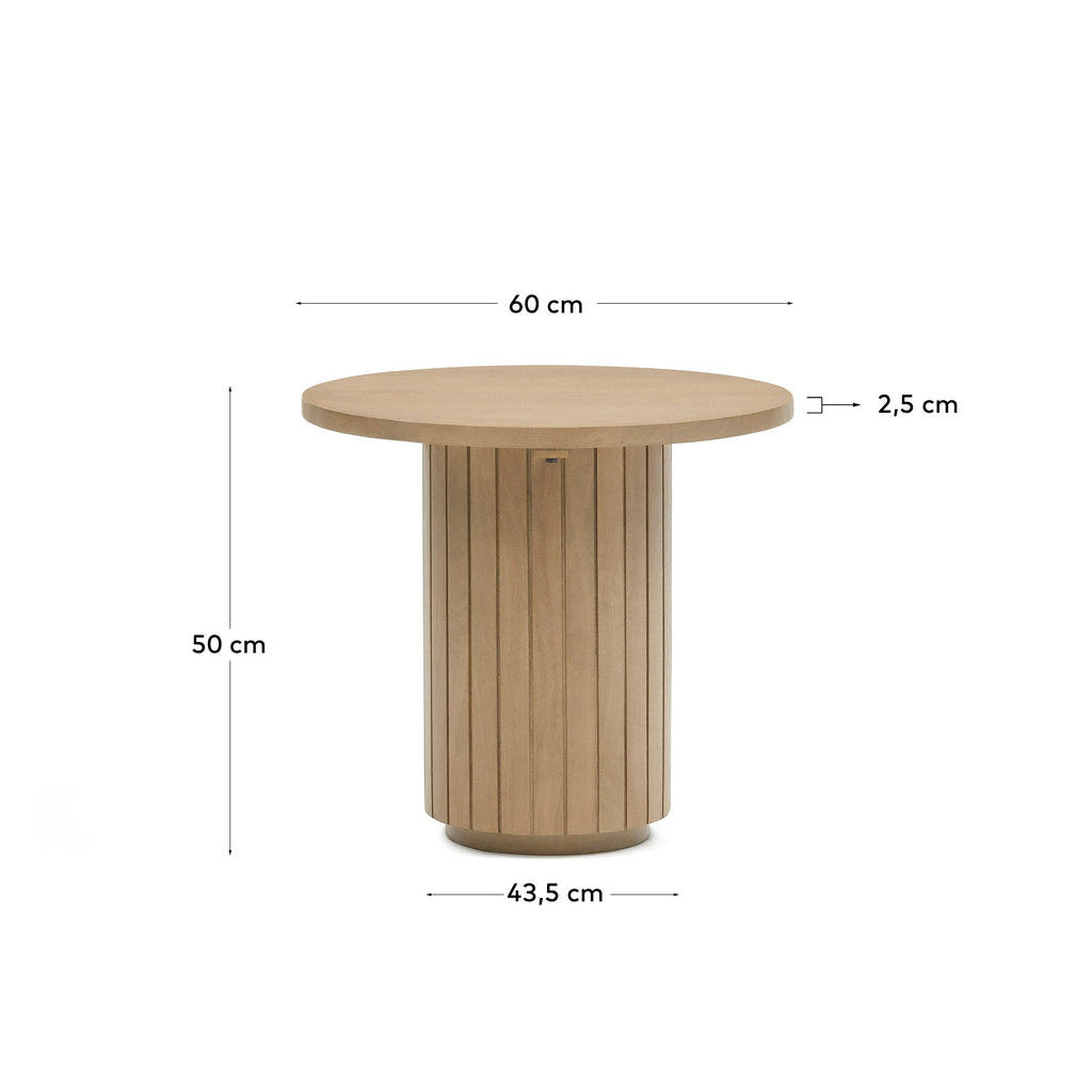 Licia round side table, solid mango wood, Ø 60 cm