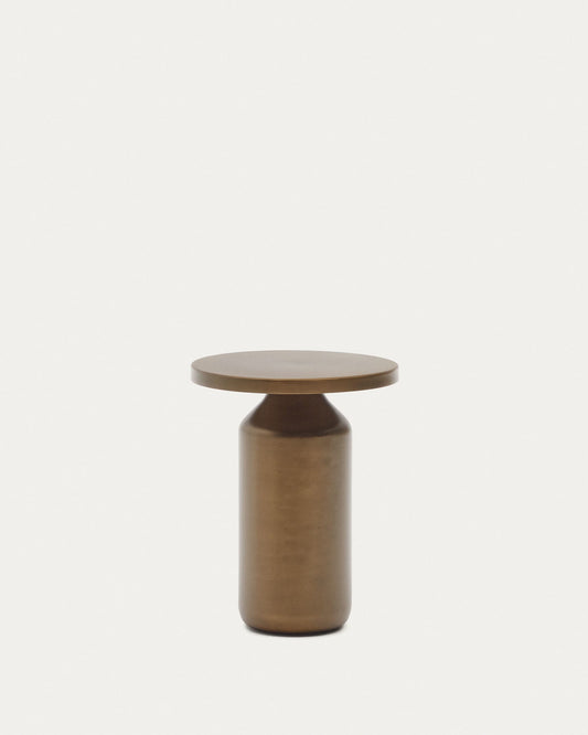 Malya metal round side table in brushed copper, Ø 40.5 cm