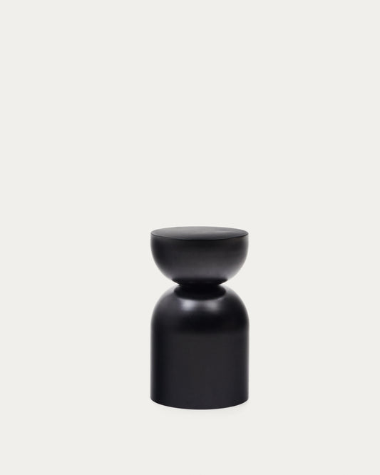 Rachell metal side table with glossy black painted finish Ø 30 cm