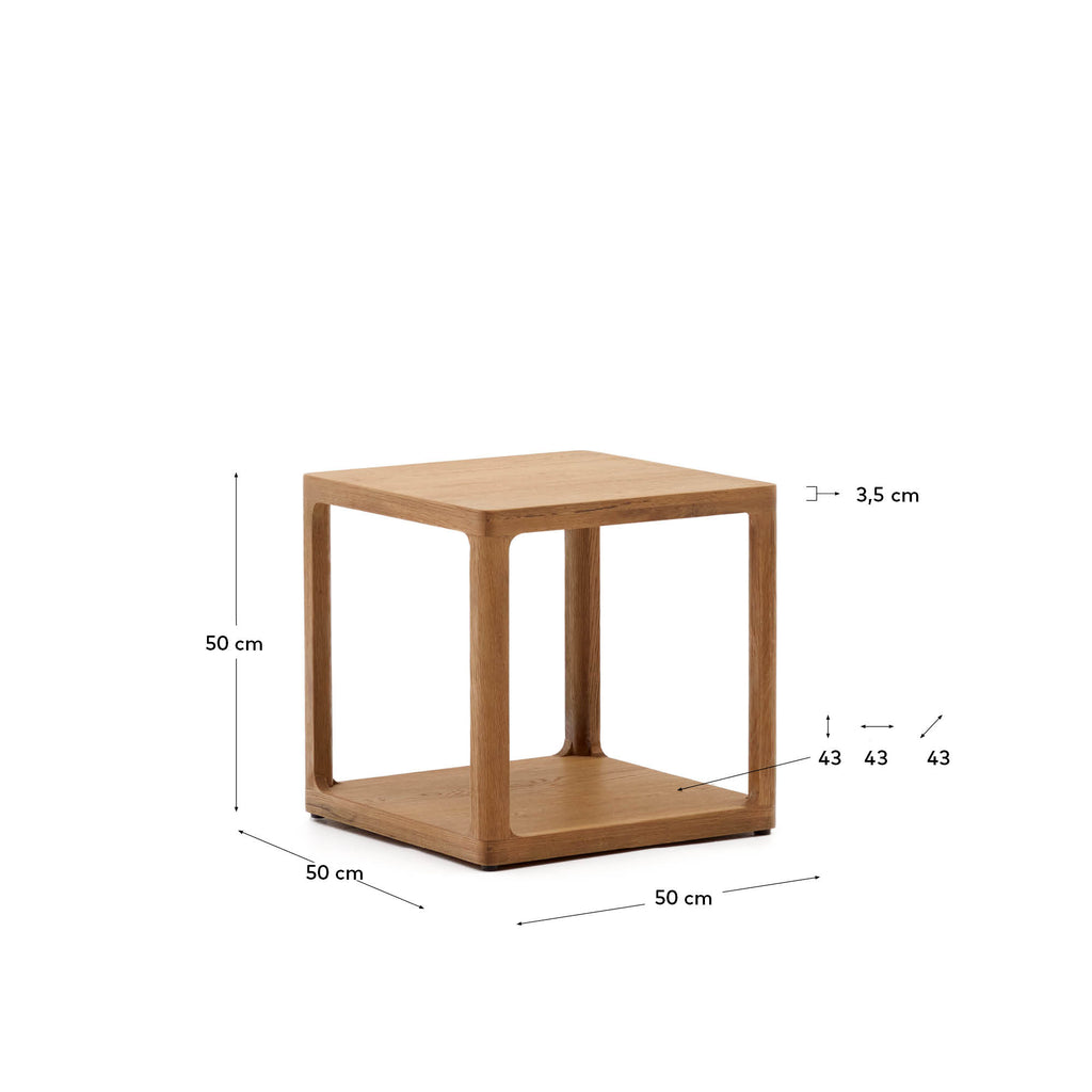 Maymai oak wood side table 50 x 50 cm