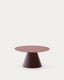 Wilshire coffee table with frosted tempered glass and matt terracotta painted steel finish Ø80cm