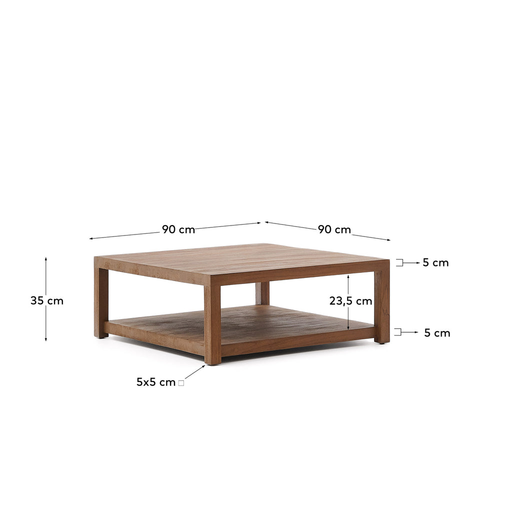 Sashi side table made in solid teak wood 90 x 90 cm