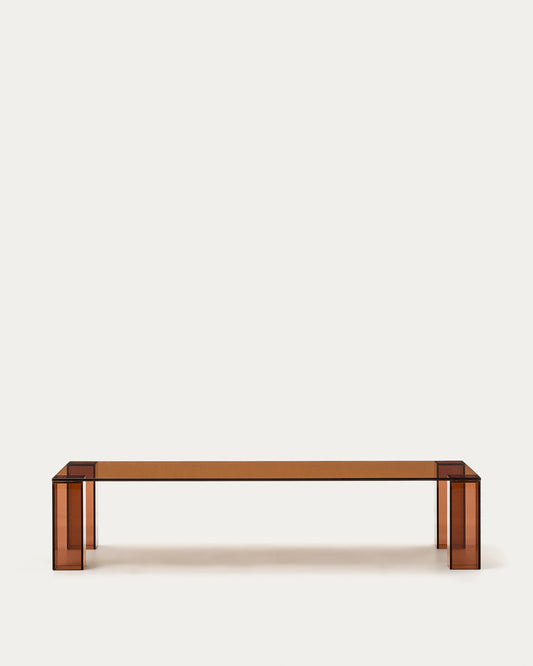 Adularia brown, tempered-glass coffee table, 140 x 60 cm