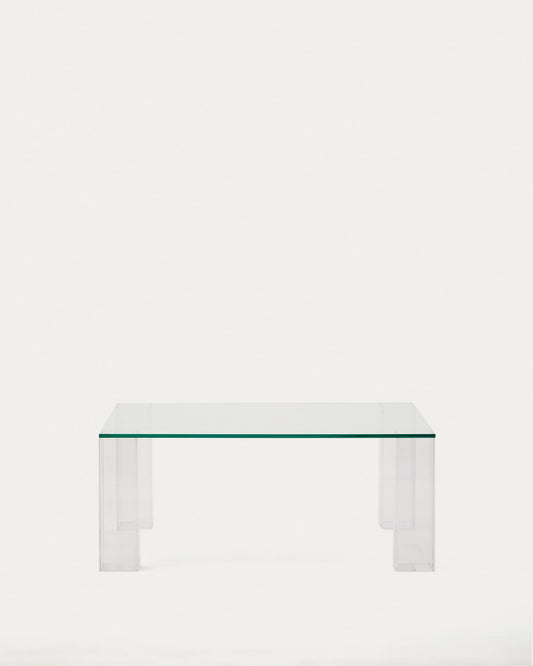 Adularia transparent, tempered-glass side table, 85 x 85 cm