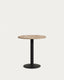 Esilda round table in natural finish melamine with metal leg in a painted black finish, Ø70x70 cm