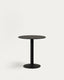 Esilda round outdoor table in black with metal leg in a painted black finish, Ø 70 x 70 cm