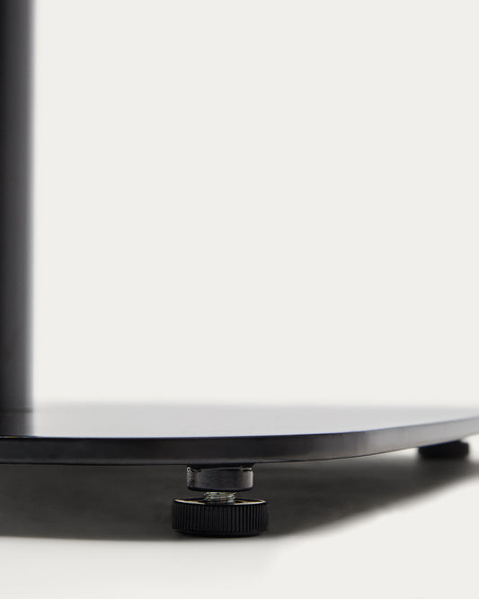 Saura Bar Table in black painted metal with a white terrazzo top,  70 x 70 x 70 cm