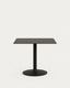 Esilda outdoor table in black with metal leg in a painted black finish, 90 x 90 x 70 cm