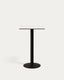 Esilda high table in white with metal leg in a painted black finish, 60 x 60 x 96 cm