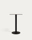 Esilda high table in white with metal leg in a painted black finish, 60 x 60 x 96 cm