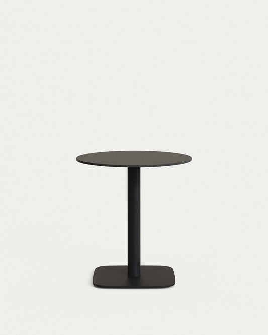 Dina round outdoor table in black with metal legal in a painted black finish, Ø 68x70 cm