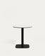 Dina round outdoor table in white with metal legal in a painted black finish, Ø 68x70 cm
