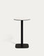 Dina high round outdoor table in white with metal leg in a painted black finish, Ø60x96 cm