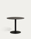 Esilda round outdoor table in black with metal leg in a painted black finish, Ø 90 x 70 cm