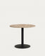 Esilda round table in natural finish melamine with metal leg in a painted black finish, Ø90x70cm
