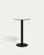 Esilda high round outdoor table in white with metal leg in a painted black finish, Ø 60 x 96 cm