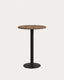 Esilda high round table in walnut finish melamine with metal leg in a painted black finish, Ø60x96cm