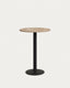 Esilda high round table in natural finish melamine with metal leg in a painted black finish, Ø60x96cm