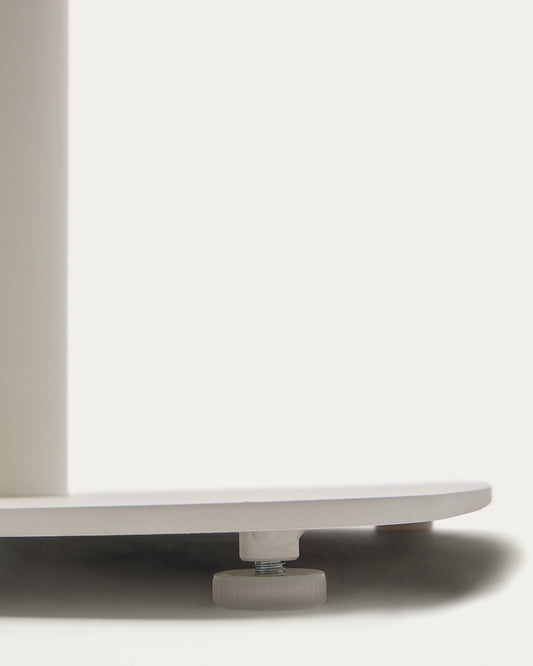 Dina high round outdoor table in white with metal leg in a painted white finish, Ø 60 x 96 cm