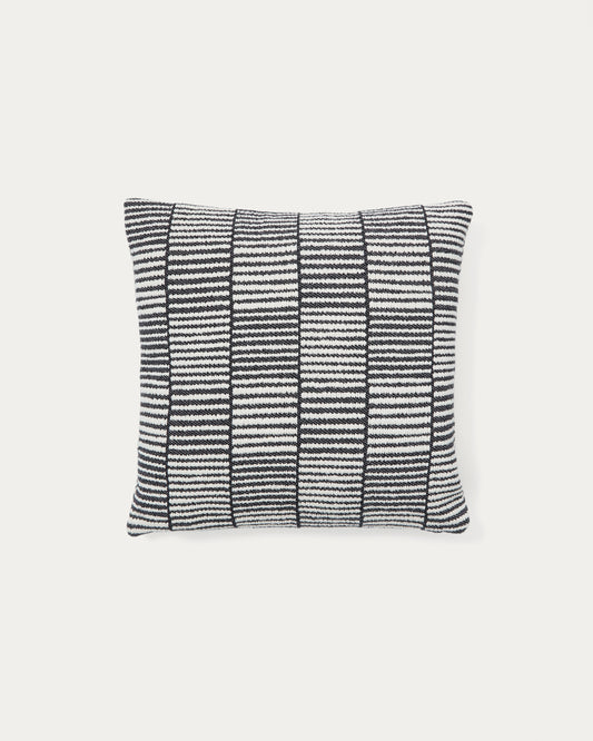 Levu black and white striped, 100% cotton cushion cover, 45 x 45 cm