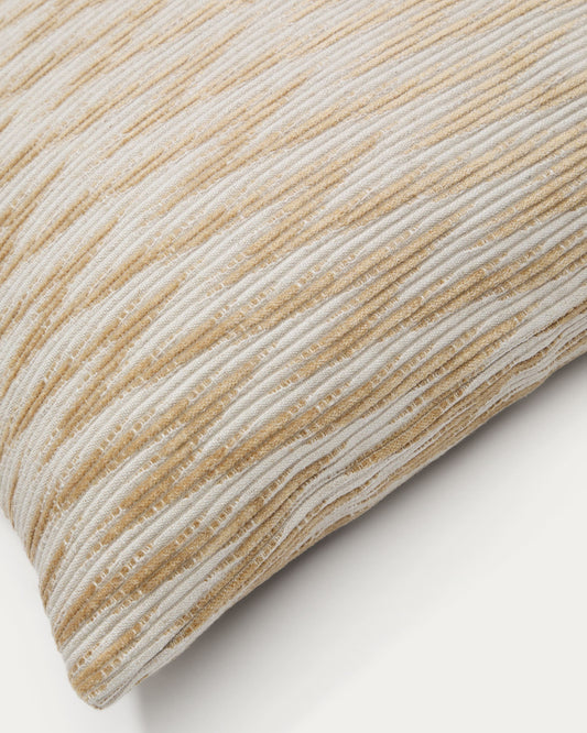 Sigato beige and ecru viscose and cotton, 45 x 45 cm