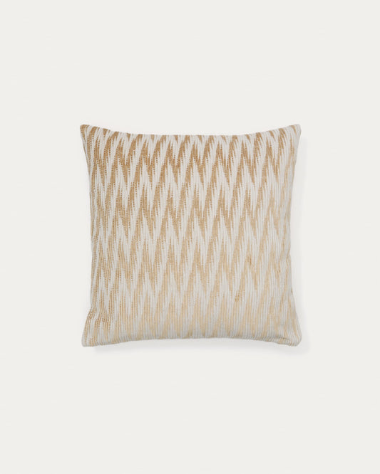 Sigato beige and ecru viscose and cotton, 45 x 45 cm