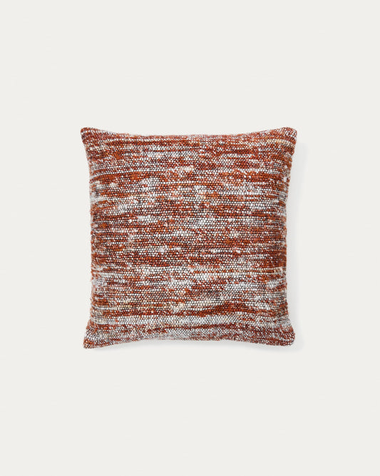 Yadit cushion cover in terracotta-coloured viscose and cotton, 45 x 45 cm