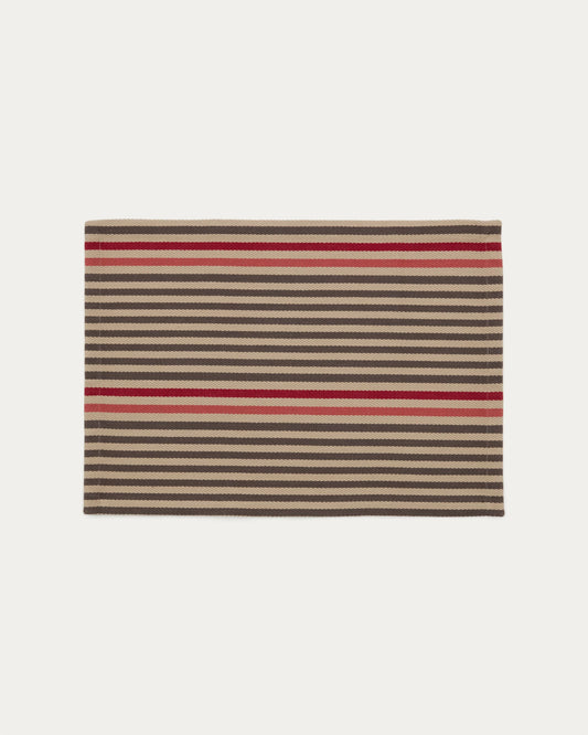 Odisa set of 2 cotton table mats with multi-colour stripes