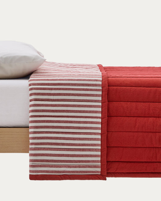 Sini red bedspread made of 100% organic cotton for 90 cm beds